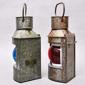 Винтажный Керосиновый Фонарь «Корабельная Сигнальная пара - Левый и Правый», СССР -1965 год.