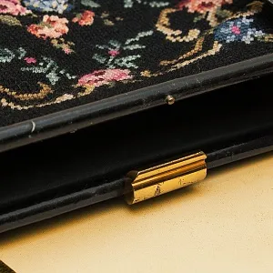 Винтажная Дамская Сумка из Тёмного Гобелена Западной Германии 60 -е годы ХХ века.