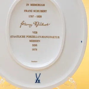 Фарфоровое Панно - Плакетка «Франц Петер Шуберт» MEISSEN / МЕЙСЕН, Германия -1978 год.
