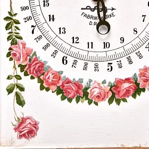 Антикварные Кухонные Весы «Гирлянда из Роз» в Фарфоровом корпусе KRUPS IDEAL, Германия -1915 год.