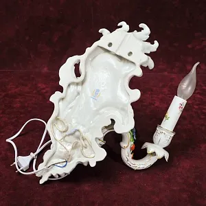 Парные Настенные Электрические Бра - Канделябры, Фарфор PLAUE Von Schierholz Германия.