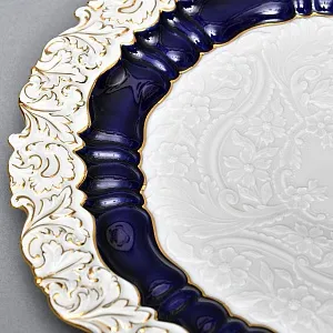 Коллекционное Фарфоровое Блюдо - Тарелка «Марсель», Кобальт, MEISSEN Германия - 1955 год.