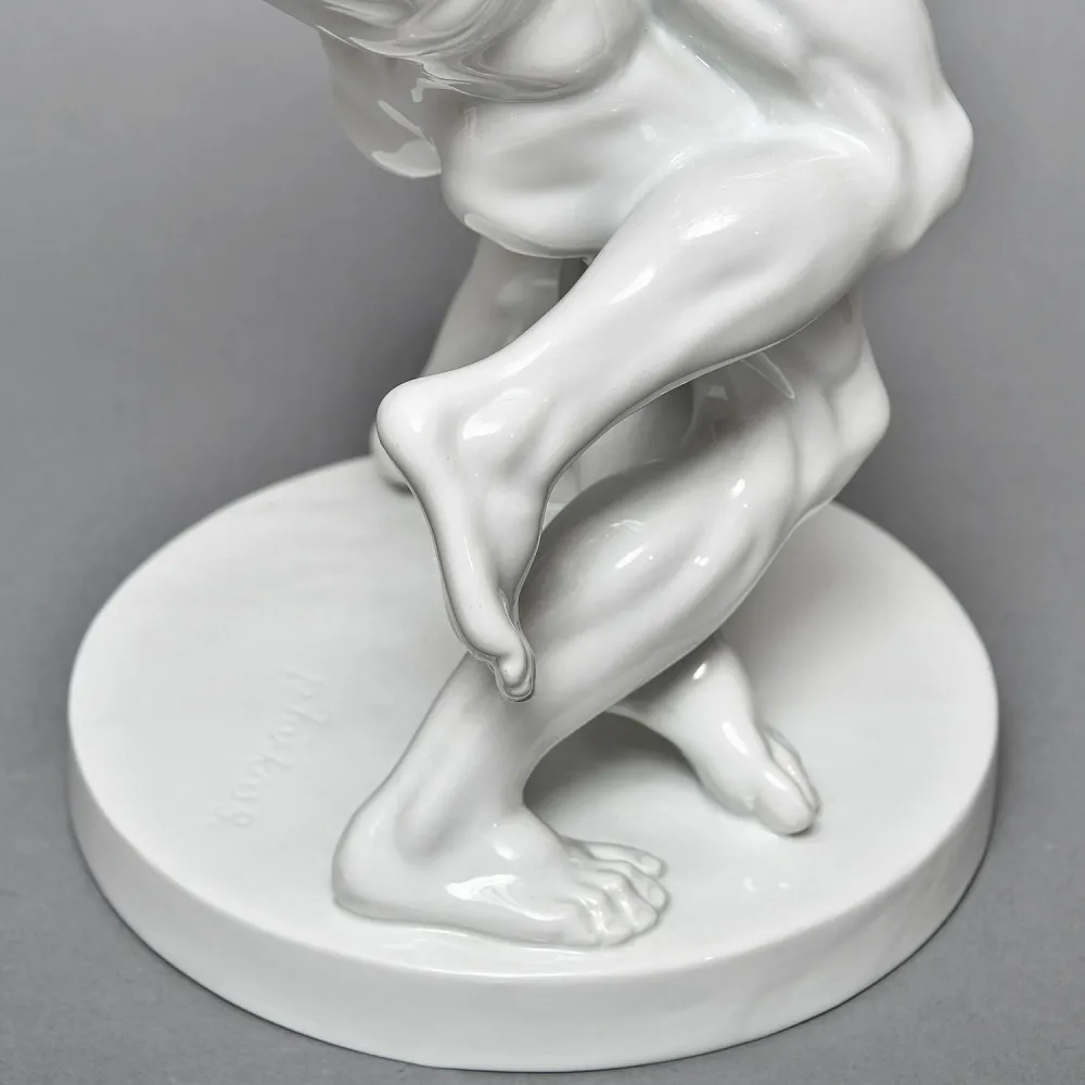 Редкость! Большая Фарфоровая статуэтка «Cпортсмены. БОРЦЫ», HEREND Венгрия, середина ХХ века.