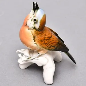 Птица - Фарфоровая статуэтка «Поющая Зарянка», Карл Энс / Karl Ens Германия, 50-е годы ХХ века. 