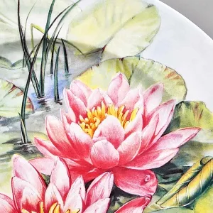 Авторская Фарфоровая Тарелка - Блюдо «Водная лилия Розовая сенсация», Rosenthal Германия - 2000 год. 