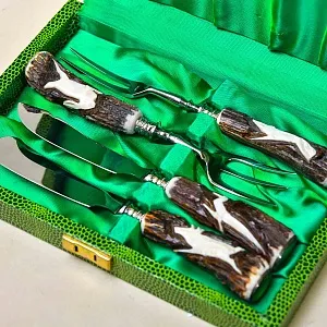 Винтажный Набор для сервировки «Охота» - 4 предмета, SOLINGEN Германия, 50 -е годы ХХ века.