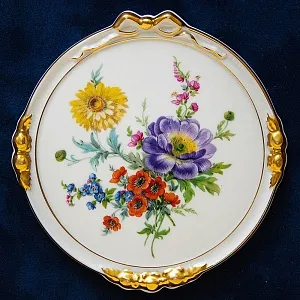 Картина - Панно из Трех Фарфоровых Плакеток  «Летние Цветы», KAISER Германия.