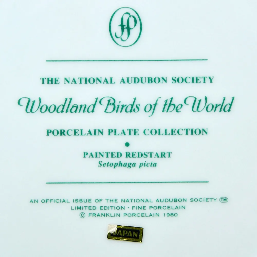 Коллекционная Тарелка - Блюдо «Красногрудый Горихвостовый Певун» Фарфор, Franklin Porcelain США - 1980 год.