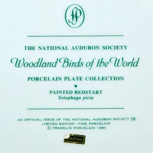 Коллекционная Тарелка - Блюдо «Красногрудый Горихвостовый Певун» Фарфор, Franklin Porcelain США - 1980 год.
