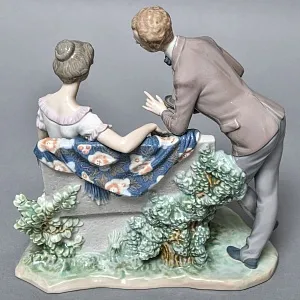 Большая Фарфоровая статуэтка «Давай поженимся или Предложение», Lladro Испания, 1987 - 1994 годы. 