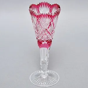 Небольшая Хрустальная Ваза - Бокал Розового цвета, VAL SAINT LAMBERT Бельгия.