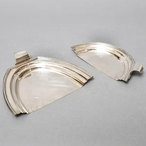 Старинный Совок и скребок для уборки крошек со стола, Металл, Silverplated, SHEFFIELD Англия. 