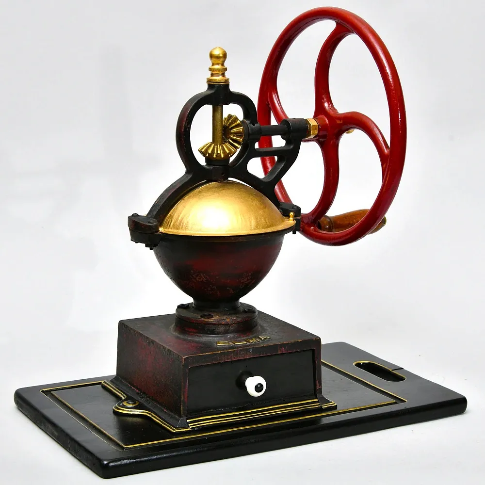 Большая Антикварная Чугунная Ручная Механическая Кофемолка ELMA, Франция начало ХХ века.