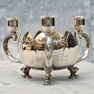 Старинный Подсвечник на Три Свечи, Silverplated Англия, начало ХХ века.