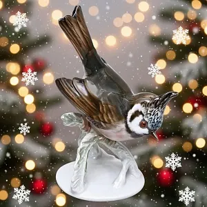 Редкость! Коллекционная статуэтка «Птица. Хохлатая синица», Фарфор ROSENTHAL, Германия.