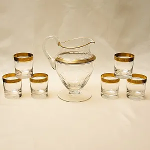 Набор для напитков из 6-и хрустальных стаканов и кувшина «Concorde», Theresienthal Германия, 50 гг.