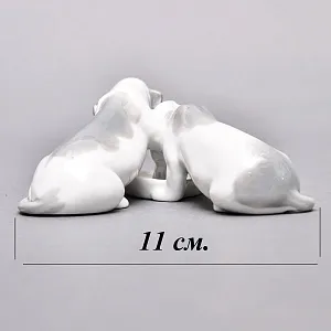  Антикварная Фарфоровая статуэтка «Два щенка», PirkenHammer Чехословакия, 1920 - 1938 годы. 