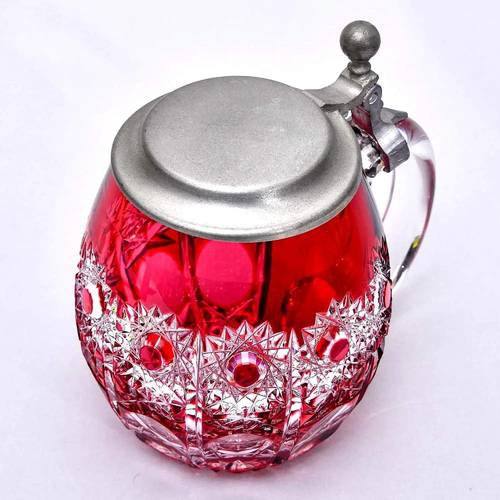 Винтажная Хрустальная Пивная Кружка с оловянной крышкой, NACHTMANN Германия, 60 гг.