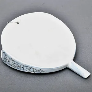 Антикварное Фарфоровое Настенное Кашпо - Ваза «Веер», роспись, Limoges Франция -1891 год.