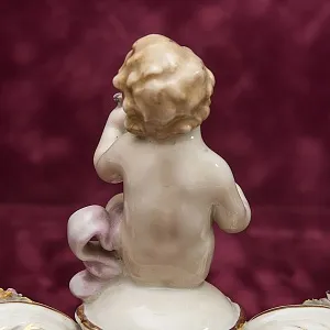 Подсвечник «Путти» Фарфор - Von Schierholz - Германия 1930-1950 годы ХХ века.