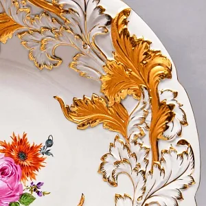 Коллекционное Фарфоровое Блюдо «Букет с розой», MEISSEN Германия, первая половина ХХ века. 