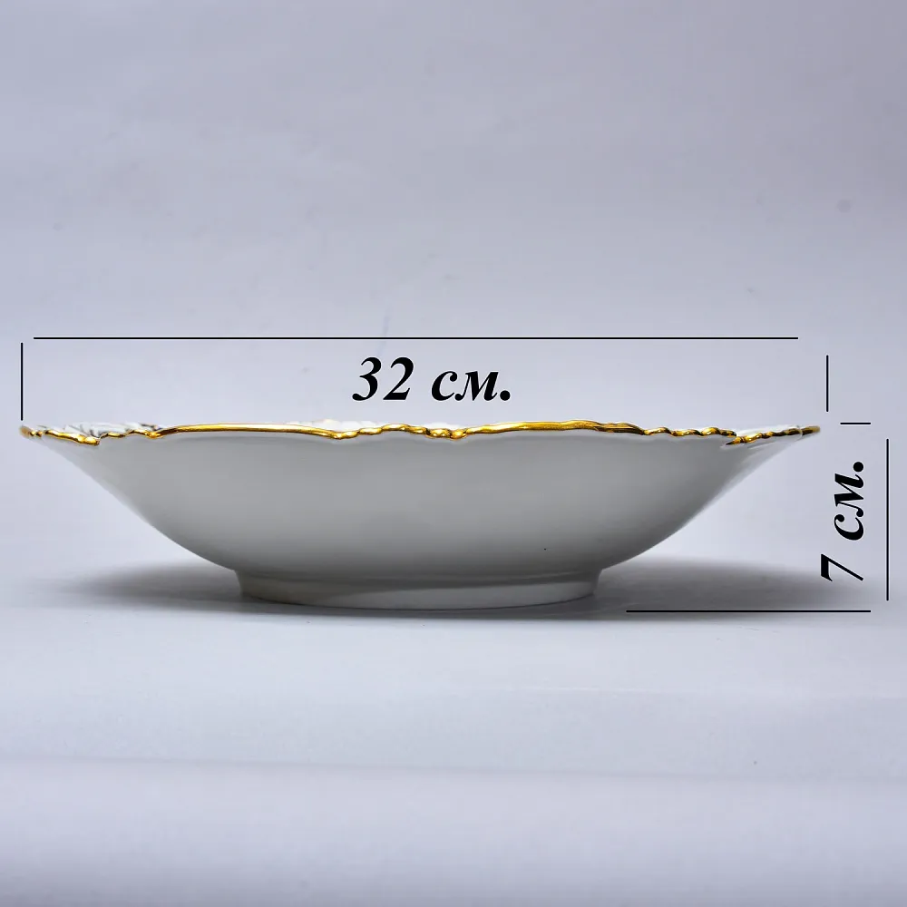 Редкость! Большое Коллекционное Блюдо «Золотые Розы», Фарфор MEISSEN Германия -  1978 год.