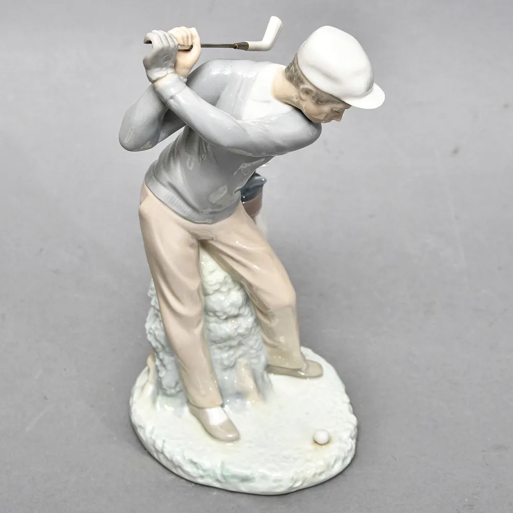 Редкая! Большая Коллекционная Фарфоровая статуэтка «Гольфист» Lladro, Испания.