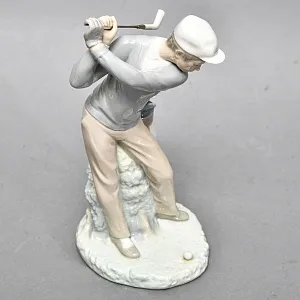 Редкая! Большая Коллекционная Фарфоровая статуэтка «Гольфист» Lladro, Испания.