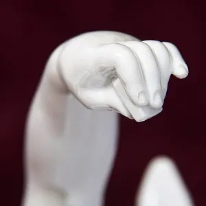 Большая Антикварная Авторская Статуэтка «Мальчик с собакой», Фарфор Villenauxe, Франция -30 гг.