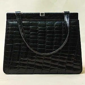 Винтажная Дамская Сумка из Натуральной Крокодиловой Кожи Западная Германия 50 -е годы ХХ века.