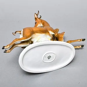 Коллекционная Фарфоровая статуэтка «Бегущие газели», ROSENTHAL Германия - 1936 год. 