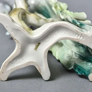 Коллекционная Фарфоровая статуэтка «Птица. Павлин на ветке», Kaiser Германия, середина ХХ века. 