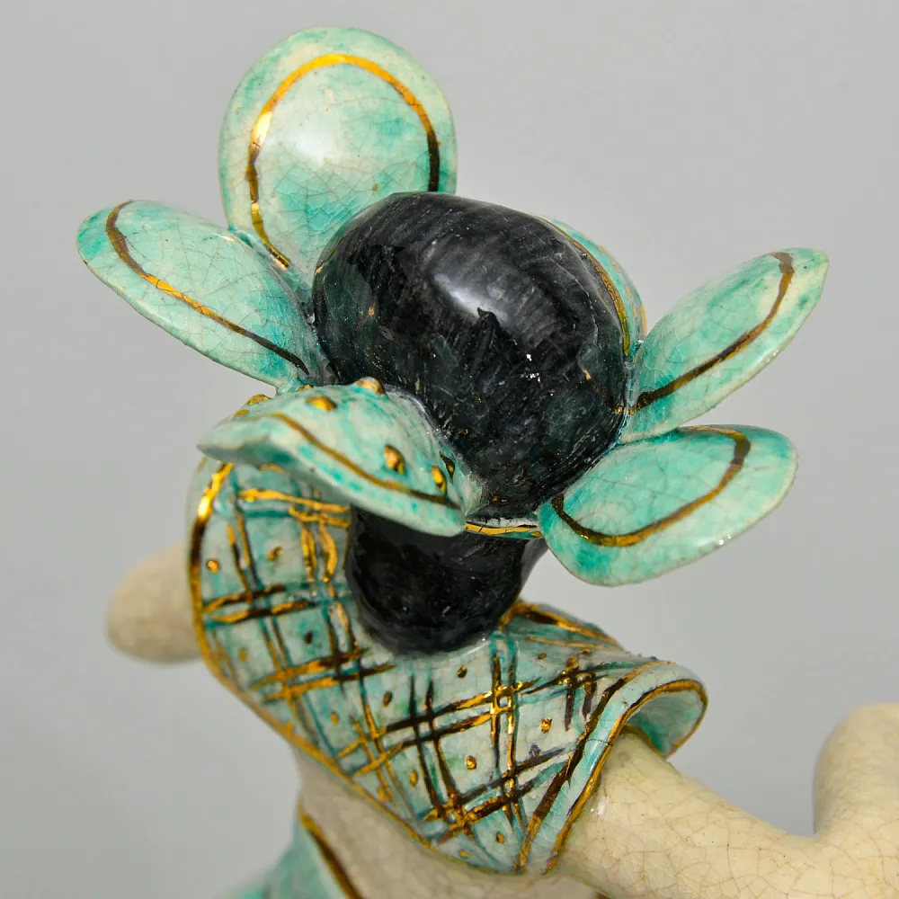 Коллекционная Фаянсовая статуэтка "Балийский танец", Poterie D'Art de Lausanne Швейцария - вторая половина ХХ века.