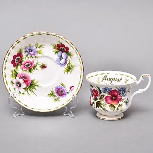 Коллекционная Фарфоровая Чайная пара «Букет анемонов», ROYAL ALBERT Англия.