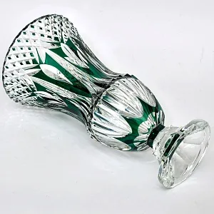 Редкость! Ваза на ноге Зелёного Цвета, Хрусталь VAL SAINT LAMBERT Бельгия 50гг.