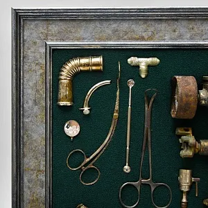 Коллекционное Настенное Панно - Картина «Медицинские Приборы», СССР -40гг. ХХ века.