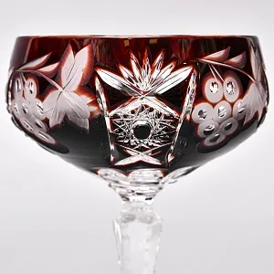 Набор 6-ть фужеров для шампанского или «Креманок» из Цветного Хрусталя серия «Виноград»