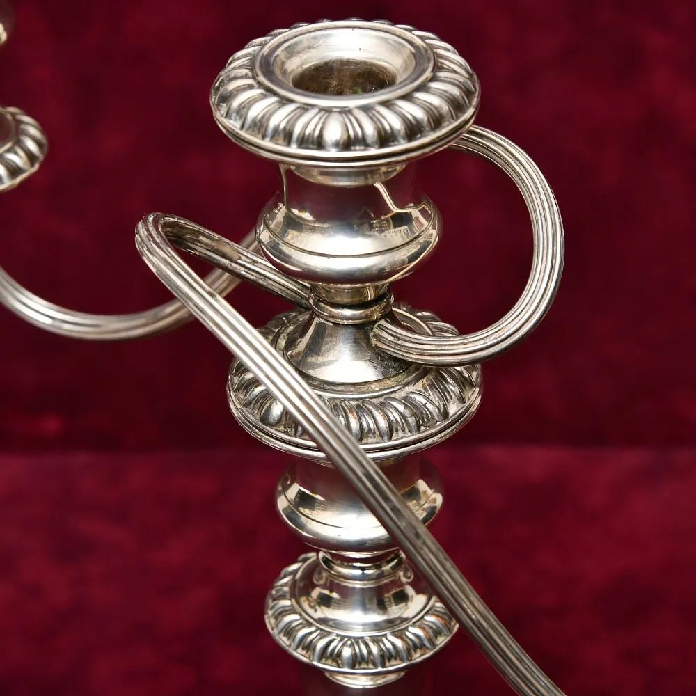 Большой Канделябр - Подсвечник на Три Свечи. Silverplate SHEFFIELD, Англия начало ХХ века.