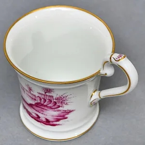 Фарфоровая Кофейная пара + тарелка «Пейзаж у реки», Hochst Германия, середина XX века.