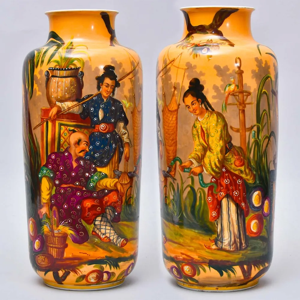 Редкие!!! Большие Антикварные Парные Вазы «Персидские мотивы», Франция VIEUX PARIS.