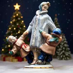 Коллекционная Фарфоровая статуэтка «Близнецы», ДФЗ Дулево Россия, конец ХХ века. 