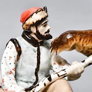 Коллекционная Фарфоровая Статуэтка «Охота на медведя», Россия. 