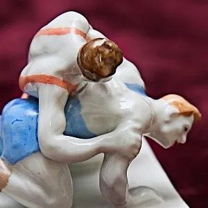 Авторская Коллекционная Фарфоровая Статуэтка «Борцы», ДФЗ Дулево СССР -1959 год. 