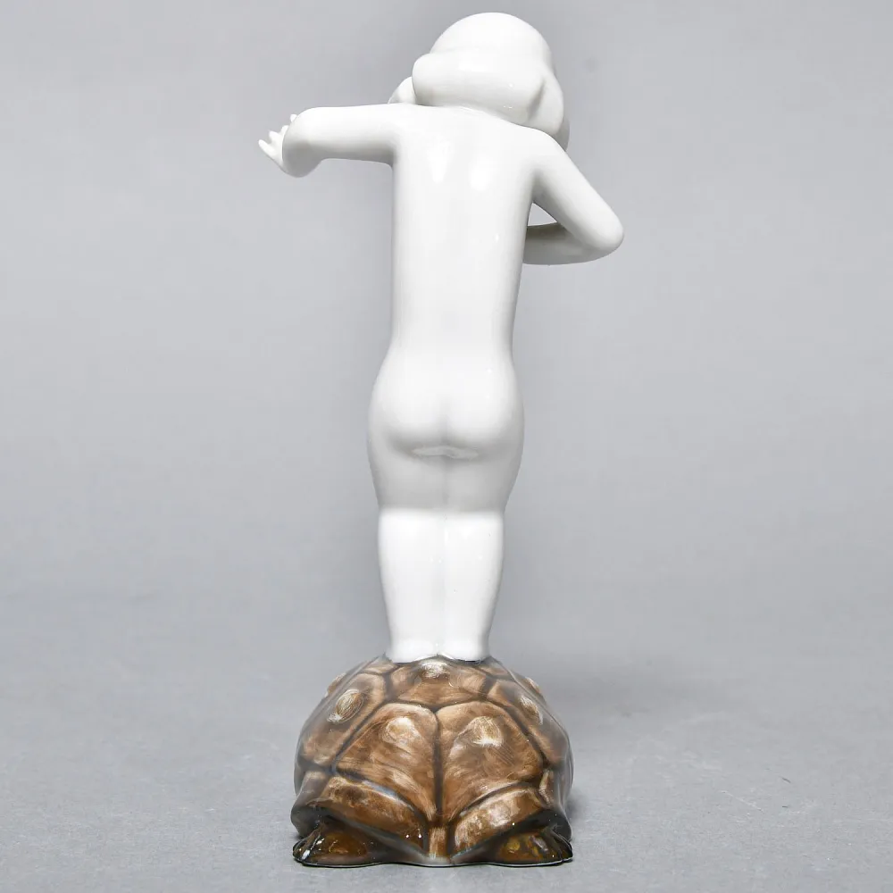 Антикварная Фарфоровая статуэтка «Девочка на черепахе», ROSENTHAL Германия, середина ХХ века.