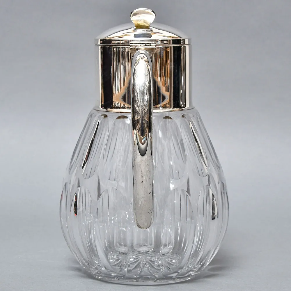 Винтажный Хрустальный  Графин - Кувшин на 3 литра с Колбой для льда, Silverplated Германия. 