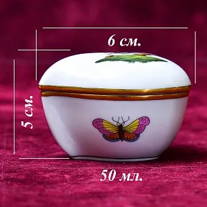 Коллекционая Фарфоровая Шкатулка - Бонбоньерка ROTHSHILD BIRDS, Herend Венгрия, вторая половина ХХ века.