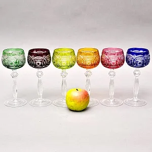 Набор - Шесть Бокалов для Вина Knittel FAKIRIS Силезия, Германия начало 50-х годов ХХ века.