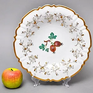 Коллекционное Блюдо - Тарелка «Крыжовник» Фарфор  MEISSEN / МЕЙСЕН, Германия - 1924 - 1934 годы. 