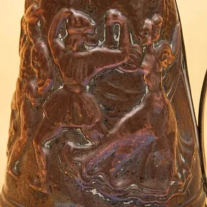 Небольшой Медно - Латунный Зольник «Дама с кавалером. Танцы», Бельгия середина ХХ века.