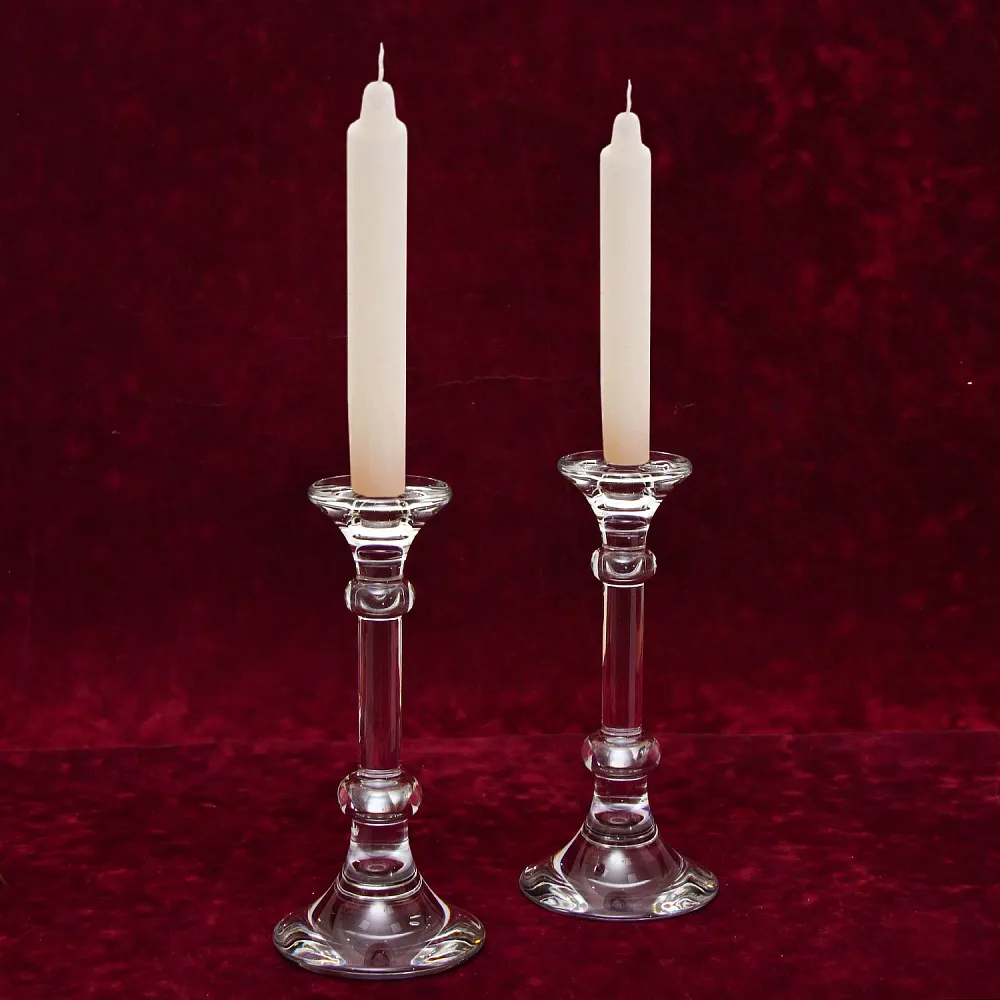 Два Больших Хрустальных Подсвечника VAL SAINT LAMBERT Бельгия, 60 -е годы ХХ века.